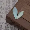 Estilo Antigo Folhas Verdes Esculpidas Acessórios para Joias DIY Pétalas de Folha Perfuradas Feitas à Mão Acessório para Prendedor de Cabelo Ornamento de Cabelo Materiais