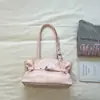 Bolso de Axila de Gran Capacidad Estilo Coreano para el Trayecto Diario, Bolso Tote de Correa de Cuero Simple y Elegante, Color Sólido, Bolso de Hombro Moderno y Dulce