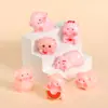 Ornamento de Porco Animal Estéreo de Desenho Animado Resina Artesanal DIY Chaveiro de Cola de Creme Acessórios de Decoração de Mesa para Carro