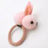 Anel de Cabelo de Orelha de Coelho de Pelúcia Coelho Pequeno Tridimensional de Feltro Corda de Cabelo Feminina Outono e Inverno Acessórios de Cabelo para Meninas Elástico de Bola de Pelo