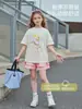 Camiseta de Verano de Algodón Puro para Niñas, Manga Corta Estilo Coreano Digital Divertido para Niños, Top Casual de Alto Valor para Niños Mayores