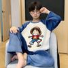 Pijama Infantil Feminino Primavera Outono Inverno Conjunto para Meninas Nova Mãe e Filha Flanela Crianças de Tamanho Médio e Grande Meninos Roupas de Casa Pai-Filho