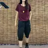 Gordo mm200 kg moda terno feminino verão manga curta camiseta calça solta casual Joker Harlan calças macacão