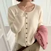 Suéter Cárdigan Suave y Acogedor Oso de Miel para Mujer 2026 Otoño/Invierno Nuevo Holgado Adelgazante Versátil Prendas de Punto Abrigo Top