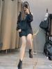 Primavera e Outono tamanho grande menina gordinha Estilo estrangeiro Skinny vestido plus size Feminino Comprimento Médio Ombro Base Saia 200 Jin 300