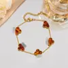 Pulsera de trébol de cuatro hojas luz de lujo alto nivel explosiones transfronterizas mujeres al por mayor accesorios de joyería joyería nicho joyería