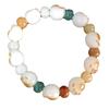 Pulsera de estudiante con placa de raíz de Bodhi de jade blanco Duobao de color caramelo con cuerda de mano de garra de gato de carbón.