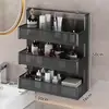 Prateleira de Armazenamento de Cosméticos para Banheiro e Vaso Sanitário, Prateleira de Armazenamento Montada na Parede sem Furar para Vaso Sanitário e Lavatório com Drenagem na Parede