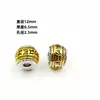 Xizang Prata Duas Cores Balde Contas DIY Wen Brincar Contas de Buda Pulseira Seis Caracteres Verdadeiras Palavras Agulha Grande Contas de Transferência Acessórios para Pulseira de Casal