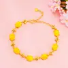 Exquisito Pulsera de Arena Dorada con Calcedonia Verde Imitación, Joyería de Imitación de Rubí de Moda para Mujeres, Popular en Transmisiones en Vivo de Tiktok y Plataformas de Micronegocios