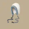 2025 Nuevo Otoño e Invierno Protección para Orejas Cálido Engrosado Tejido de Lana Gorro Bordado de Nicho Lazo Casual Versátil Gorro para el Frío