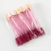 Pincel de sombra multiuso, pincel de cílios com cabo de cristal, pincel de maquiagem espiral, aplicador de esponja de látex com duas pontas, ferramenta de beleza portátil