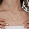 Collar Personalizado DIY de Acero Inoxidable con Nombre, Elegante Cadena para Clavícula de Acero de Titanio con Letra Chapada en Oro de 18K Estilo Abierto