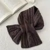 Cachecol Cruzado de Lã Pura Novo Torção Monocromático Boca Cruzada Cachecol Quente Versátil Retro Alta Qualidade Xale para Pescoço