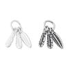 Colgante de pluma de plata esterlina S925, colgante pequeño deslizante, material para accesorios de plata, cuerda de hilo para pulsera DIY con texto.