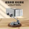 Soporte de Teléfono Metálico de Madera de Nogal Negro Giratorio 360°, Plegable y Ajustable en Altura para Escritorio, Soporte para Tablet de Transmisión en Vivo Venta al por Mayor