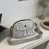 Bolso de Hombro Coreano de Aspecto Elegante Nuevo Bolso Cruzado Ligero Casual Color Sólido Plisado Gran Capacidad Bolso para Estudiante Mujer