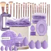Set de 40 Piezas de Herramientas de Belleza Esponja de Maquillaje Esfera Limpiadora Facial Pinceles de Maquillaje Xiyin Te Suministro Exclusivo Transfronterizo