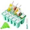 Bandeja de Hielo de Silicona de 12 Compartimentos, 4 Compartimentos, Molde para Paletas con Mango, Molde para Palitos de Helado de 6 Compartimentos, 8 Compartimentos en Stock