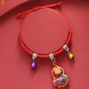 Festival del bote del dragón cuerda roja pulsera para niños tejida a mano zongzi cuerda de mano bolsita pequeña año animal Cabeza de tigre Pequeño regalo para bebé