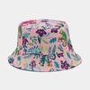 Pequeño y fresco sombrero de pescador de doble cara con estampado de insectos de dibujos animados, moderno sombrero de lavabo para compras para mujer, sombrilla de verano para hombre