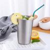 Pajilla de Acero Inoxidable 304 Color Mágico Creativo Paquete de 2 Resistente a Caídas Tubo Largo Curvo Niños Bebiendo Agua Tubo Recto Frío Nuevo Producto
