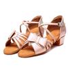 Sapatos de couro branco New Bow Crianças Latin Dance Shoes Soft Sole White High Heel Dance Dancing Shoes Cha