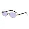 Nuevas Gafas de Sol con Montura Ovalada de Personalidad Europea y Americana Gafas de Sol Metálicas Retro de Alto Sentido Gafas de Sol de Tendencia de Moda
