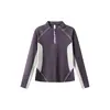 Camiseta Base IZEXX para Mujer de Manga Larga de Secado Rápido para Exteriores, Senderismo y Trekking, Antibacteriana, con Bloque de Color y Media Cremallera para Otoño