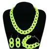 Colar Personalizado Estilo Hip-Hop Acrílico Neon Masculino e Feminino Boate Hip-Hop Punk Conjunto de Três Peças: Colar, Pulseira e Brincos