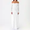 Vestido de Color Sólido Simple de Gama Alta Delgado que Cubre la Cintura y las Caderas, Cuello de Una Línea, Espalda Descubierta, Estilo Sexy para Dama, Estilo Nuevo Transfronterizo
