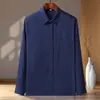 Camisas Casuales de Manga Larga para Hombres de Mediana Edad y Mayores, Primavera y Verano, Seda de Hielo, Botones, Camisas de Negocios para Mayores, Abuelo y Papá, Delgadas