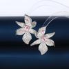 Nuevos Pendientes Florales de Oudina para Mujer, Circonita Microincrustada, Moda de Lujo Ligero, Pendientes con Cierre de Plata S925