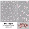 Redanco Novo 5D Em relevo Flor Popular Laço Concha Luz Adesivo de Manicure Adesivo de Unha Estéreo Dr-1150