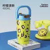 Taza Termo de Acero Inoxidable 316 de Alta Calidad Cuidadosamente Seleccionada con Doble Popote y Taza de Café, Vaso de Agua Portátil para Exteriores con Asa