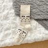 Meias Femininas de Alta Qualidade Sem Costura para Outono e Inverno, Meias de Cano Médio, Versão Coreana, Bordado Cartoon Transfronteiriço, Meias Longas Cinzas, Meias Largas (Slouch Socks) Atacado