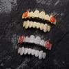 Estilo Hip-Hop Europeu e Americano Novo para Amazon Transfronteiriça, Aparelho Dental Hip-Hop Totalmente Cravejado com 8 Dentes e Aplicação de Esmalte Colorido