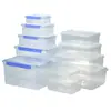 Compartimento Refrigerado Retangular Transparente de Plástico para Gaveta de Geladeira com Tampa, Caixa de Embalagem Refrigerada Selada, Caixa de Armazenamento