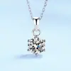 Collar de Plata S925 para Mujer Cadena Corta de Cruz Chapado pt950 Celebridad Cibernética Seis Garras Diamante de Simulación Moissanita Colgante