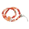 Pulsera de Cristal de Ágata Roja Natural Roja Jingxun para Mujer, Pulsera de Ágata Roja de Doble Círculo, Accesorio de Mano Estilo Vintage