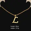 Collar Trenzado Colgante Letra Inglesa Simple de Acero Inoxidable Europeo y Americano Moda Versátil Colgante Letra Grande Cadena Clavicular