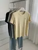 Camiseta de Lã Tencel Respirável de Verão com Bordado de Pônei para Mulheres, Estilo Coreano Simples, Emagrecedora e Versátil, Top de Manga Curta com Gola Redonda