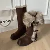 Botas de Nieve Gruesas de Felpa con Puño de Terciopelo Plus para Mujer 2026 Invierno Nuevas Cálidas Botas Largas Plegables Botas Grandes de Algodón del Noreste