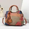 Bolsa feminina nova patchwork colorblock bolsa de mão grande capacidade bolsa de ombro bolsa transversal versátil moderna textura bolsas
