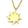 Collar europeo y americano transfronterizo artístico retro sol acero de titanio femenino nicho hip hop versátil acero de titanio chapado oro de 18 quilates cadena clavicular