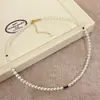 Collar de Lapislázuli para Mujer, Nueva Cadena Sencilla y Versátil de Perlas Superpuestas para Suéter, Nuevo Accesorio de Cadena para el Cuello de Lapislázuli Estilo Chino