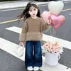 Suéter de punto para niña, nueva colección otoño/invierno 2026, atuendo de invierno elegante y moderno estilo coreano, perfecto como capa interior o exterior