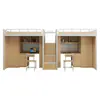 Litera de Acero con Escritorio Debajo, Cama de Dormitorio para Estudiantes Universitarios, Cama de Apartamento con Cajones de Almacenamiento Grandes, Cama de Dormitorio