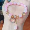 Novo Bracelete de Contas de Jujuba Gato Kt Feminino Original Pequeno Branco Feito à Mão com Contas Pulseira de Gelo Glaceado Alto Senso