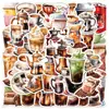 Conjunto completo de adesivos de comida de desenho animado realistas desenhados à mão para planners, capas de celular e garrafas de água, adesivos decorativos à prova d'água atacado